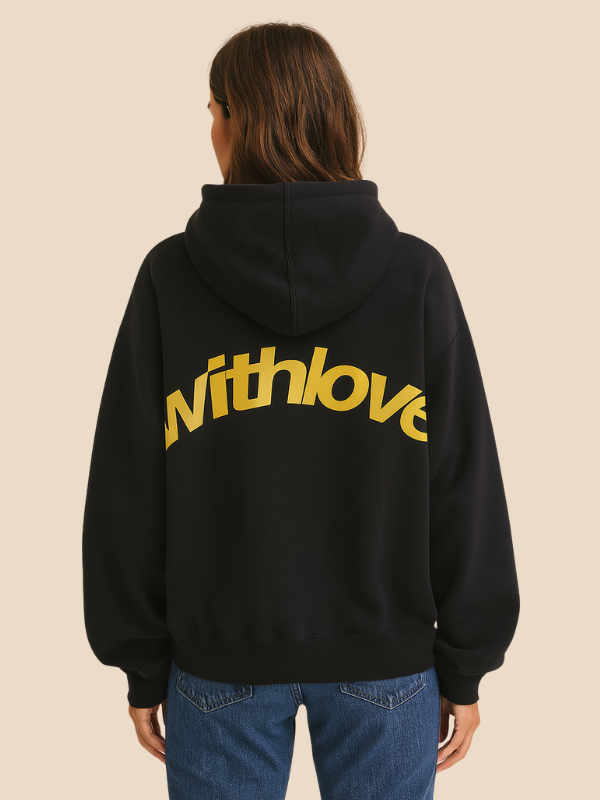 Lena – Bluza z Kapturem Oversize z Napisem na Plecach