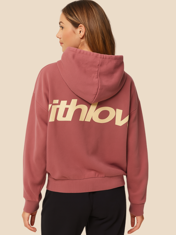 Lena – Bluza z Kapturem Oversize z Napisem na Plecach