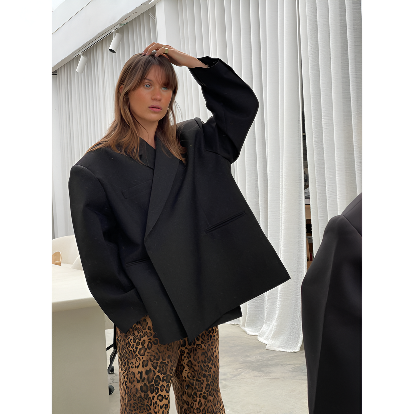 OverRozmiard Blazer Dames met Zijsplit-5