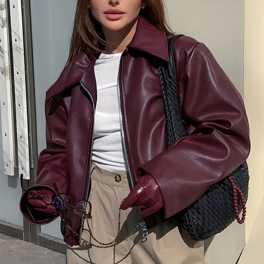 Sophie - Kurtka damska skórzana casual elegancka