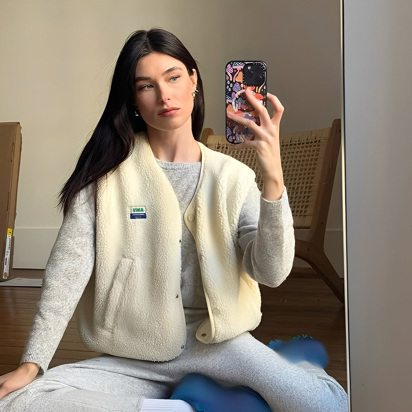 Marta – Miękka Polarowa Kamizelka Damska z Guzikami