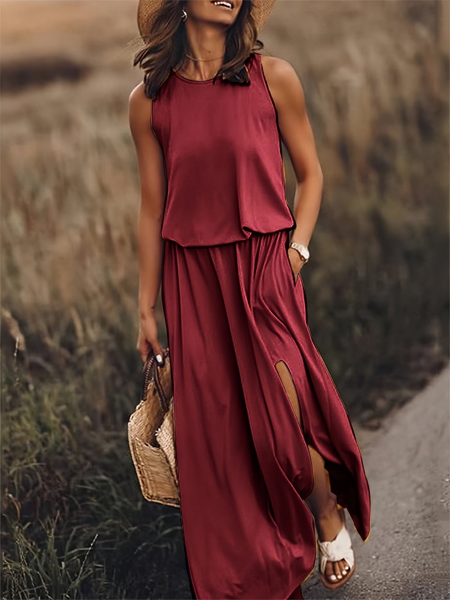Clara – Boho Sukienka Maxi z Modalu o Nowoczesnym Designie