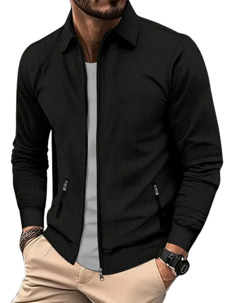 Adrian - Koszula męska slim fit z zamkiem