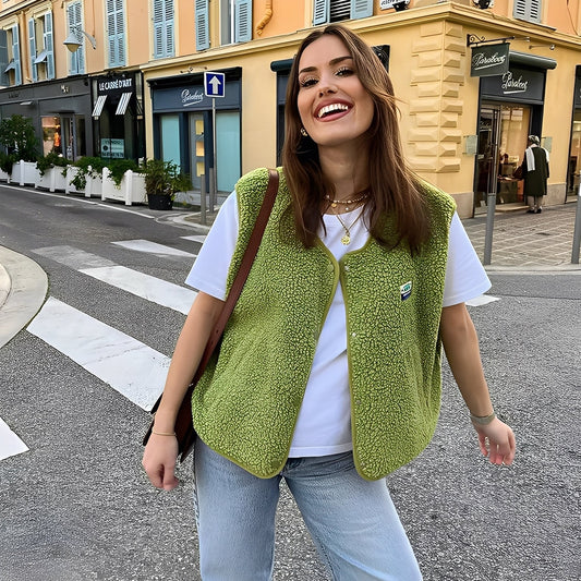 Aria - Kamizelka damska polarowa oversize bez rękawów