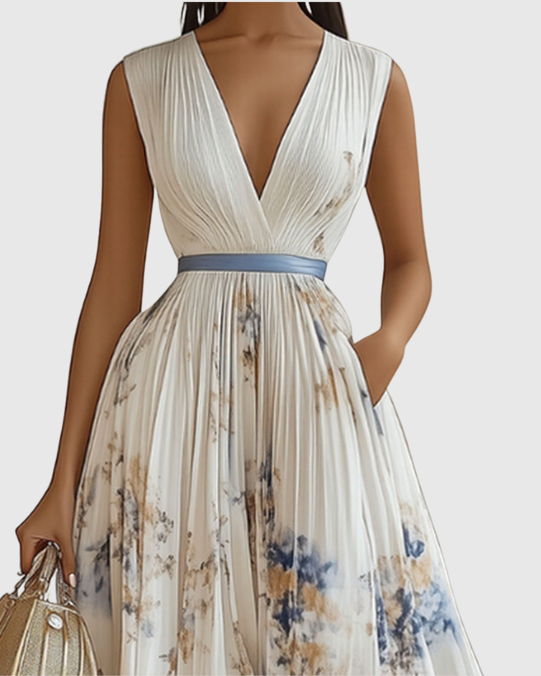 Lea – Elegant Pleated Maxi Dress - Image 3