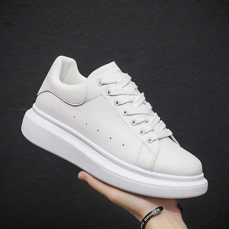 Adrian - Sneakersy unisex skórzane z grubą podeszwą