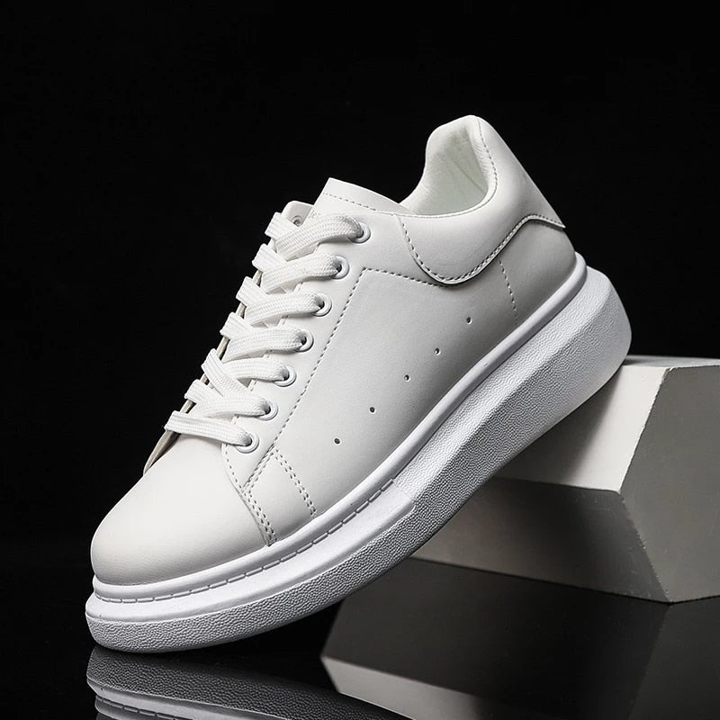 Adrian - Sneakersy unisex skórzane z grubą podeszwą