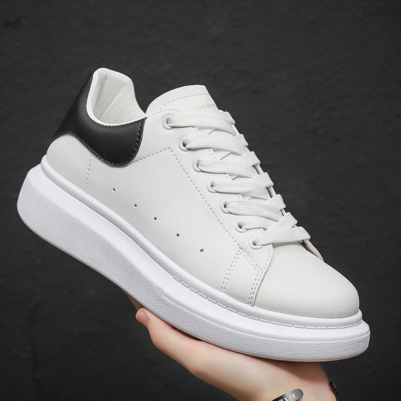 Adrian - Sneakersy unisex skórzane z grubą podeszwą