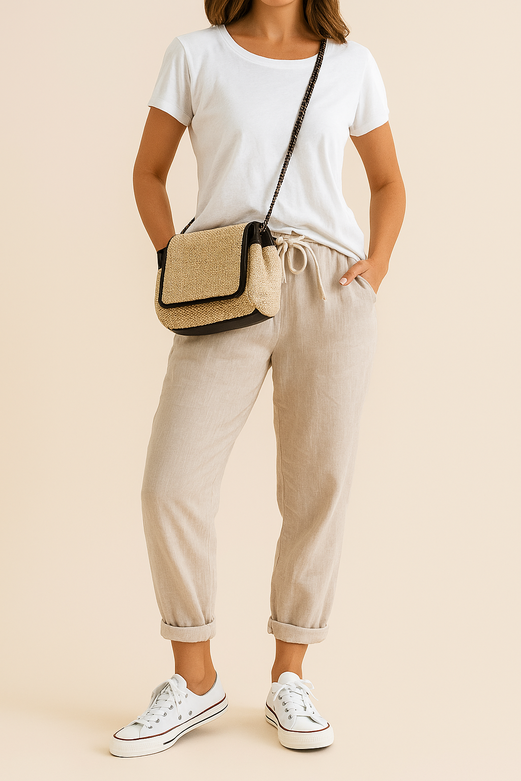 Sophia – Lightweight Anti-Sweat Linen Trousers - Image 1