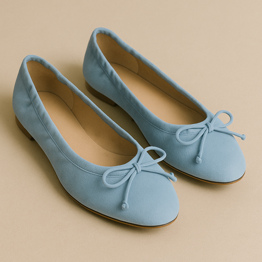 Błękitne baleriny z kokardką