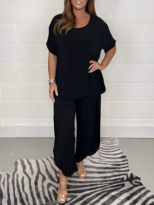 Anna – Stylowy dwuczęściowy komplet damski z lekkiej tkaniny