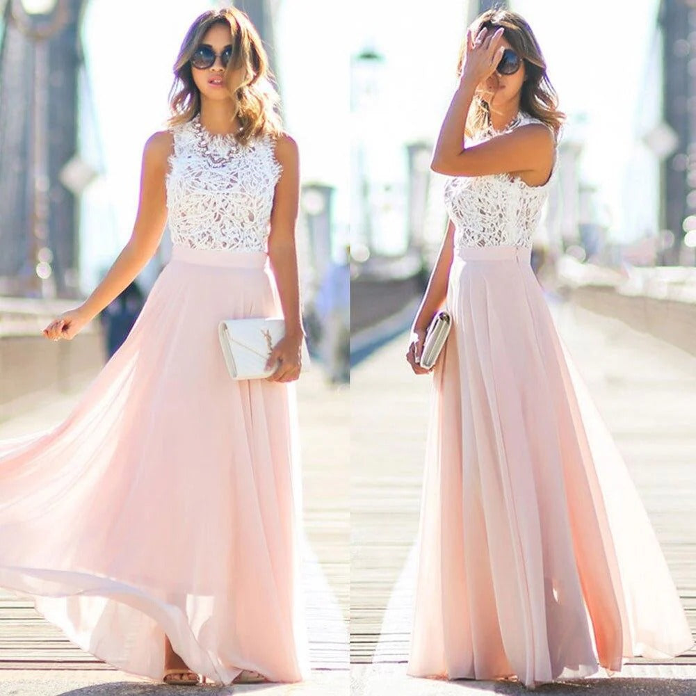 Leni – Elegant Lace Bodice Maxi Dress for Women - Image 4