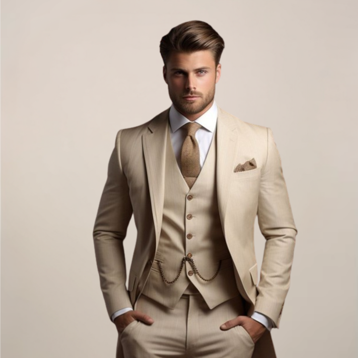 Karl – Elegant Spring Three-Piece Formal Suit for Men - Image 3