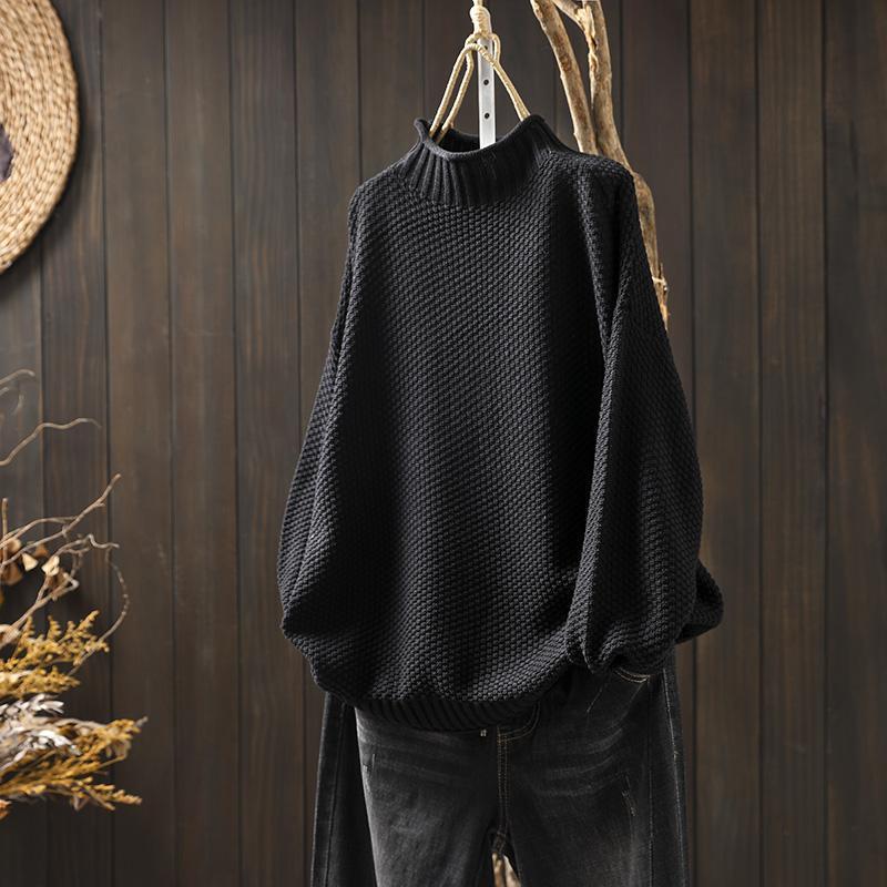 Elina - Damski sweter oversize z golfem luźny i przytulny