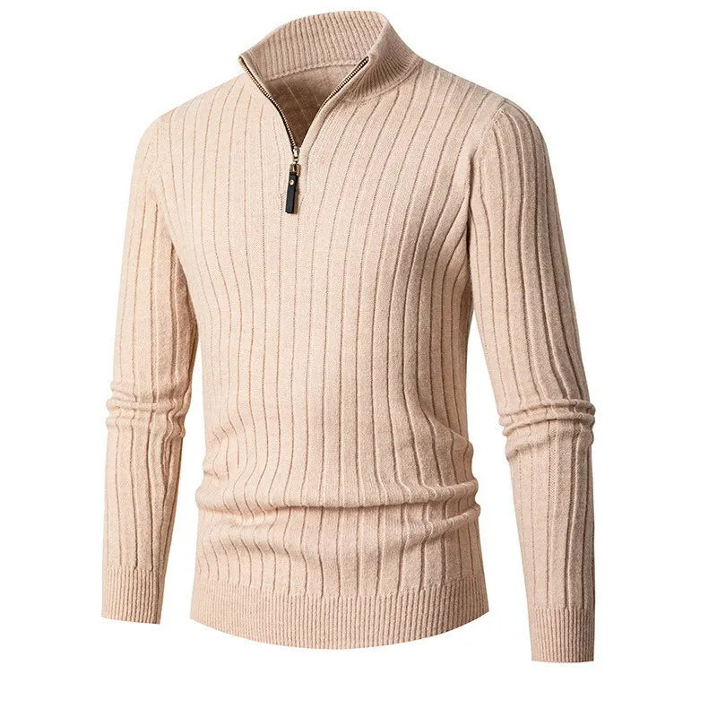Adrian – Męski sweter z prążkowanej dzianiny