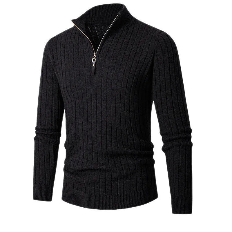 Adrian – Męski sweter z prążkowanej dzianiny