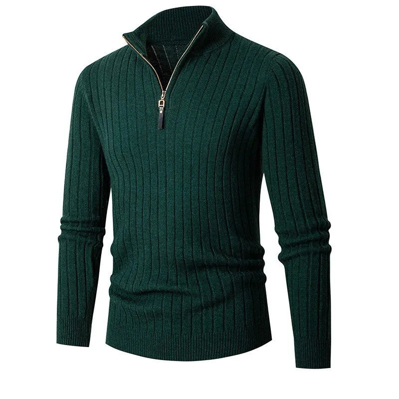 Adrian – Męski sweter z prążkowanej dzianiny