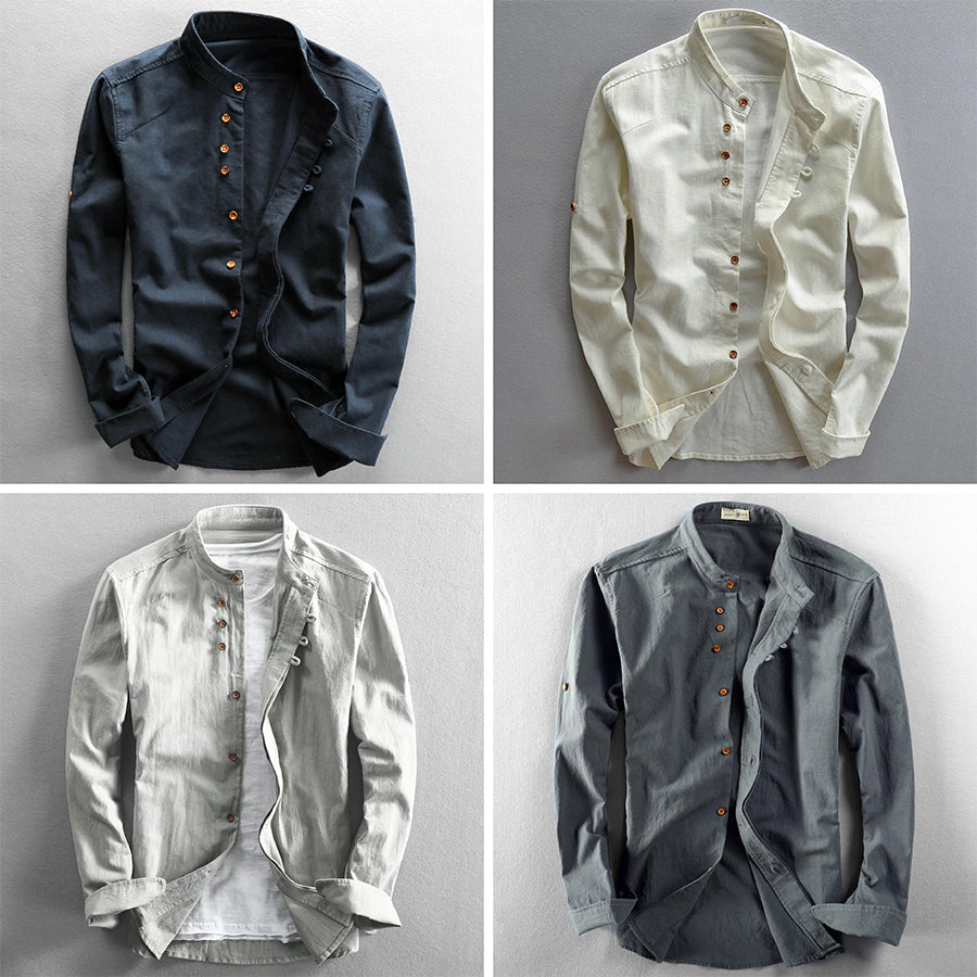 Álex – Koszula męska ze stójką o nowoczesnym, dopasowanym kroju