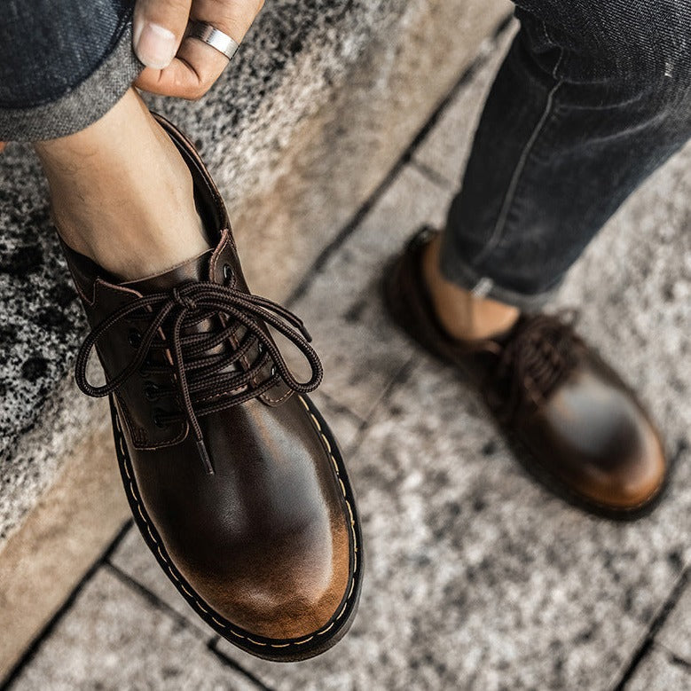 Luca – Męskie buty skórzane z przeszyciem
