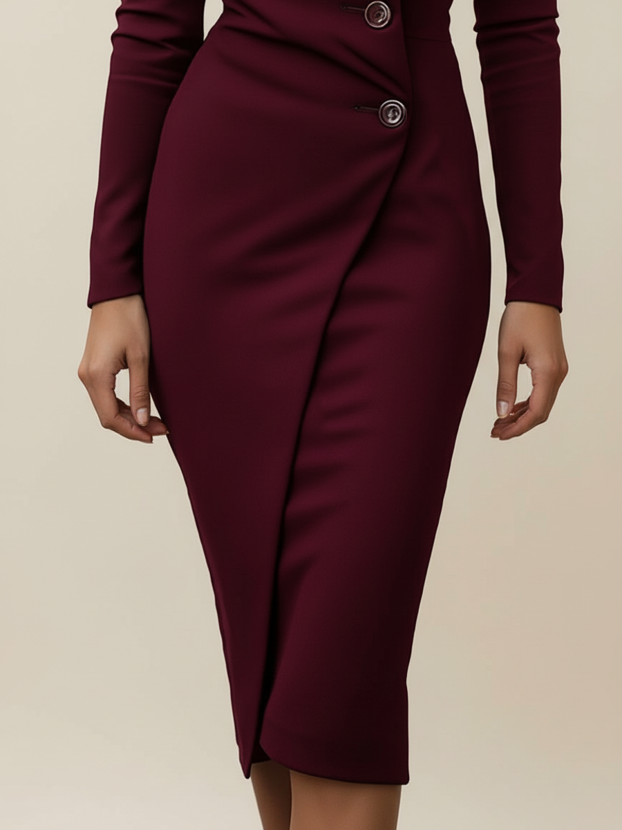Josefine – Women Spring Button Detail Midi Dress - Image 5