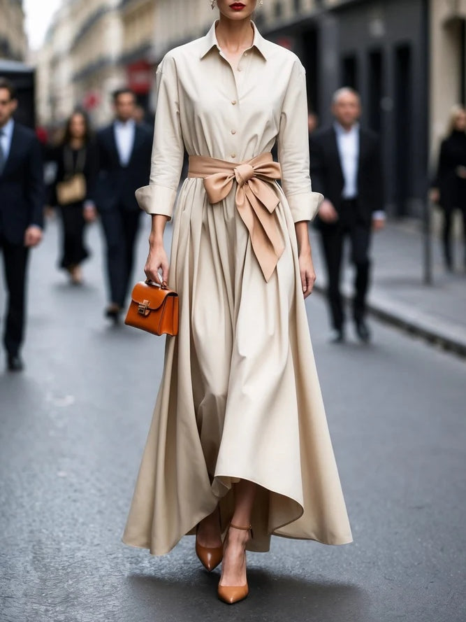 Vanessa – Women Long-Sleeve Tie Dress - Image 4