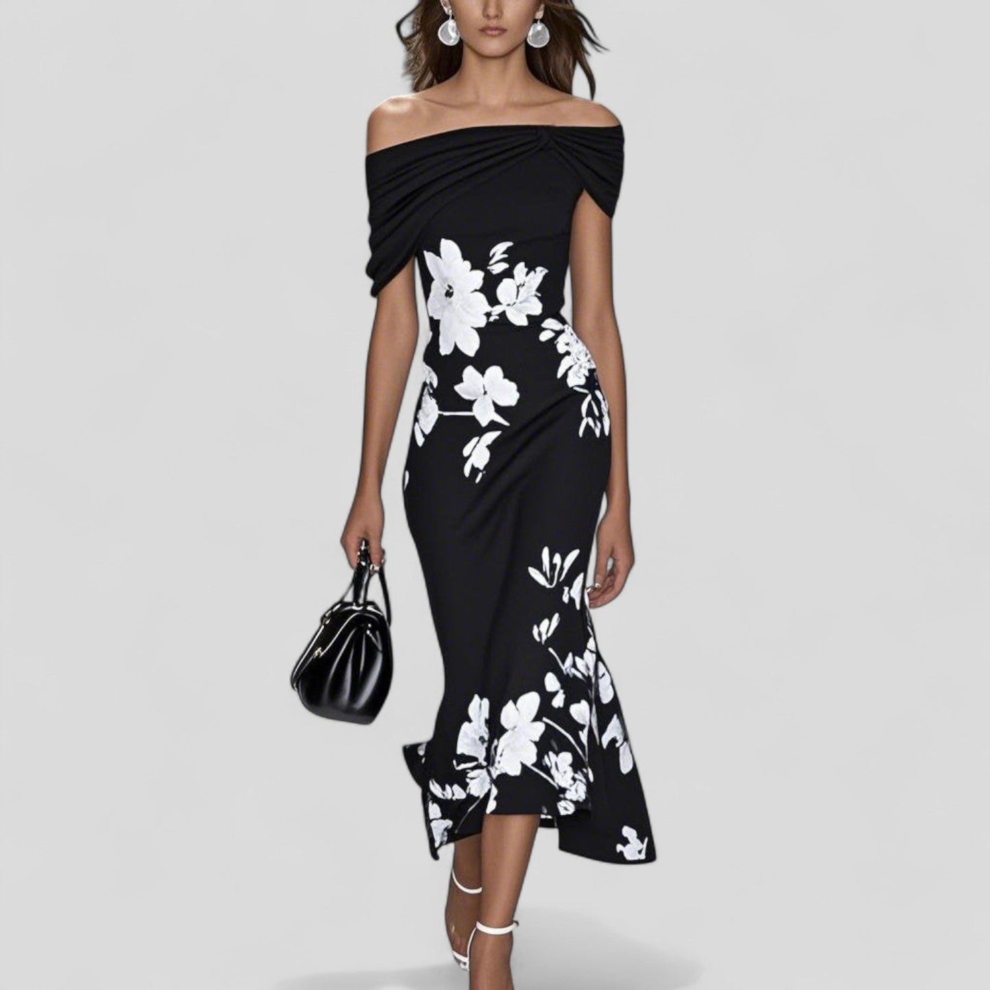 Kirsten – Women Off-Shoulder Ruffle Hem Dress - Image 3
