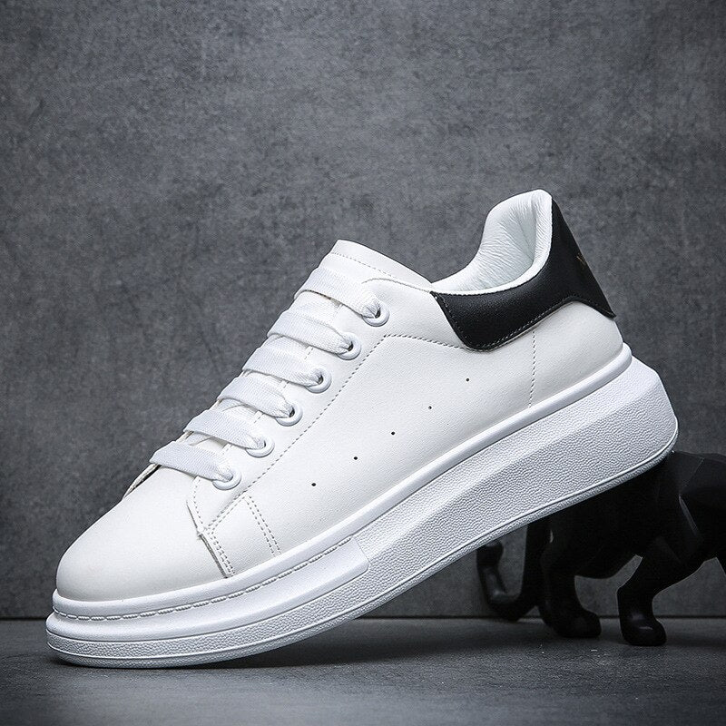 Adrian - Sneakersy unisex skórzane z grubą podeszwą