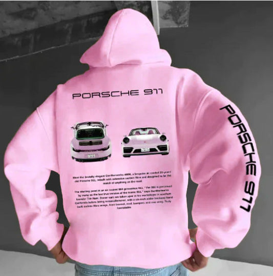 Adrian - Bluza męska oversize z nadrukiem Porsche
