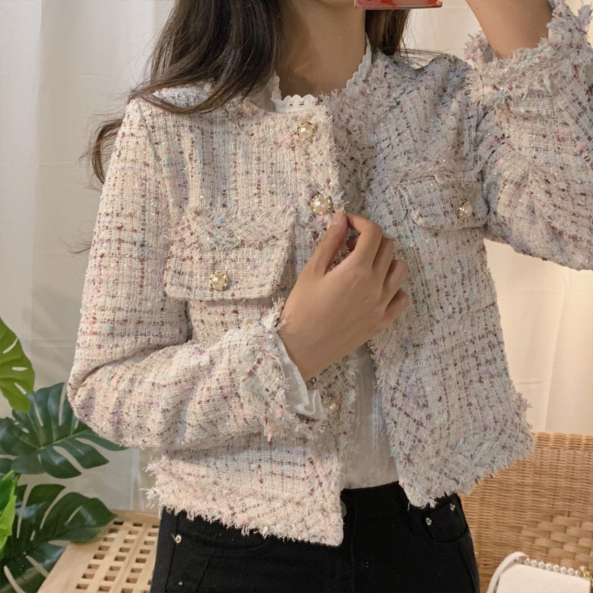 Karina – Women Tweed Effect Blazer - Image 1