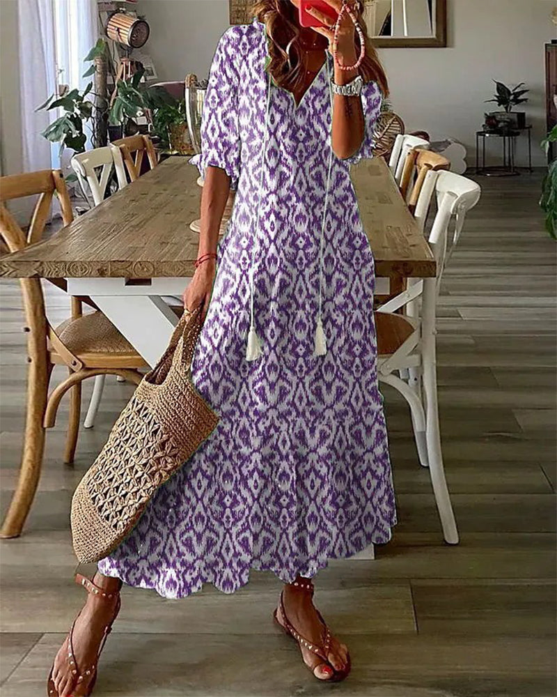Monika – Elegant women's summer dress in flowing fabric - Image 5