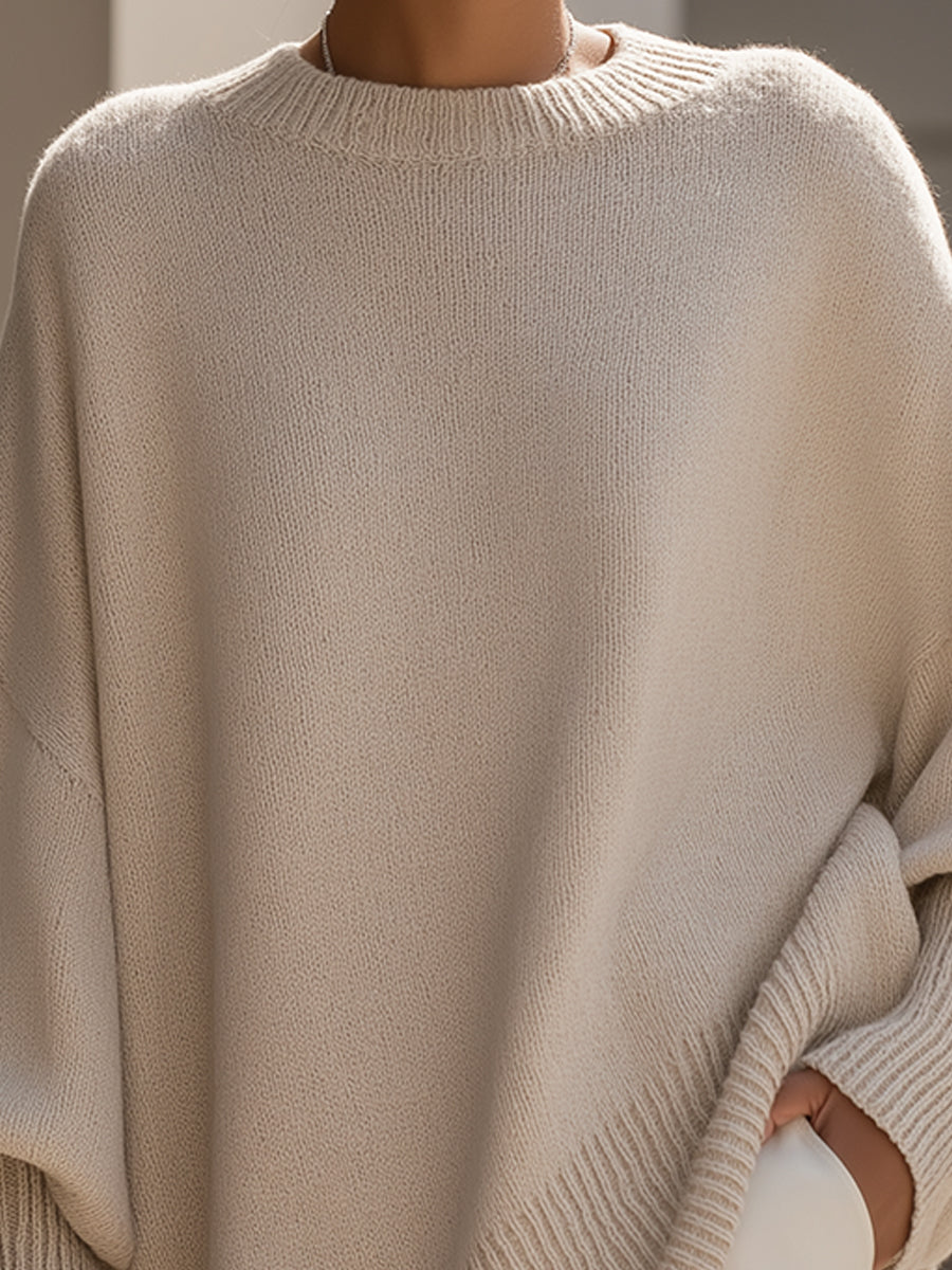 Elena – Elegancki oversize sweter typu ponczo dla kobiet