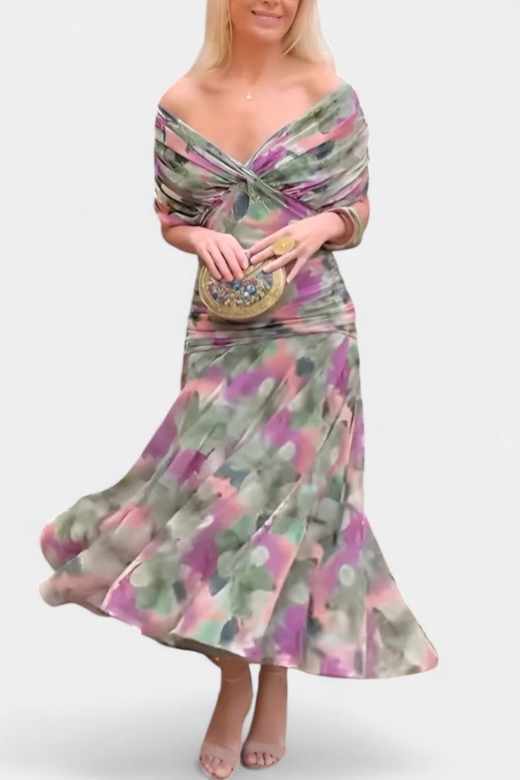 Frieda – Women Floral Print Evening Dress - Image 3