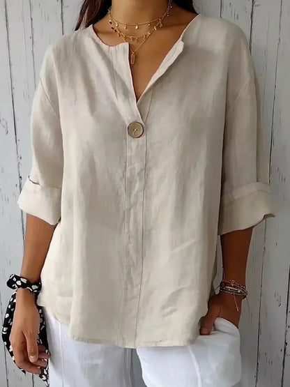 Melanie – Women’s Casual V-Neck Blouse - Image 1
