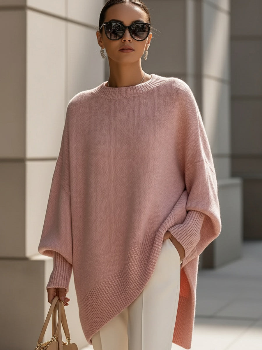 Elena – Elegancki oversize sweter typu ponczo dla kobiet