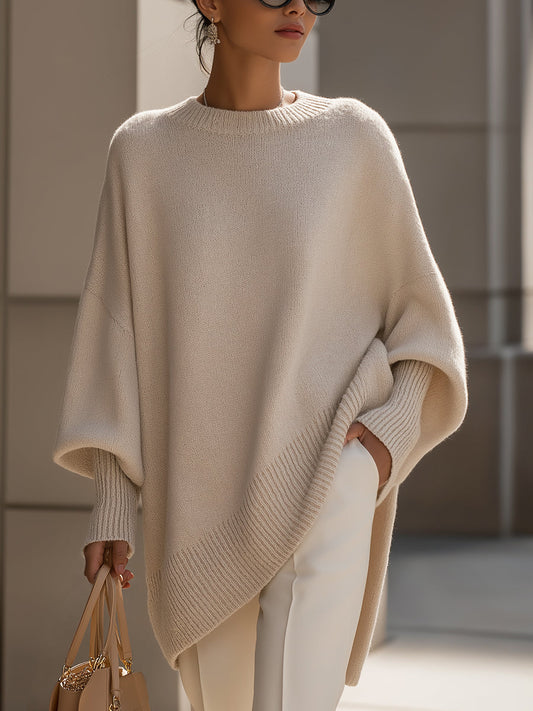 Elena – Elegancki oversize sweter typu ponczo dla kobiet