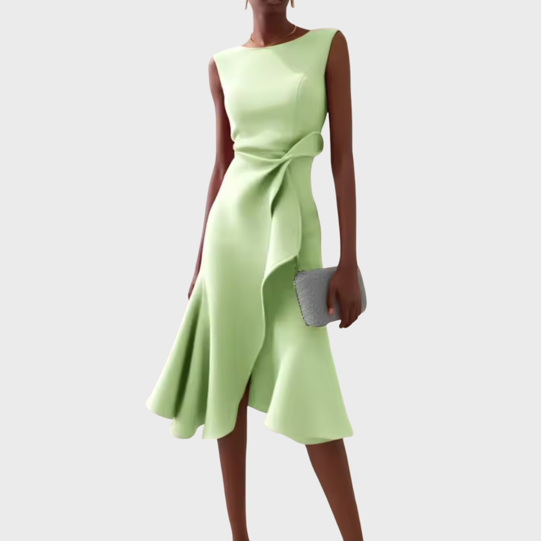 Lena – Women Draped Asymmetric Formal Dress - Image 8
