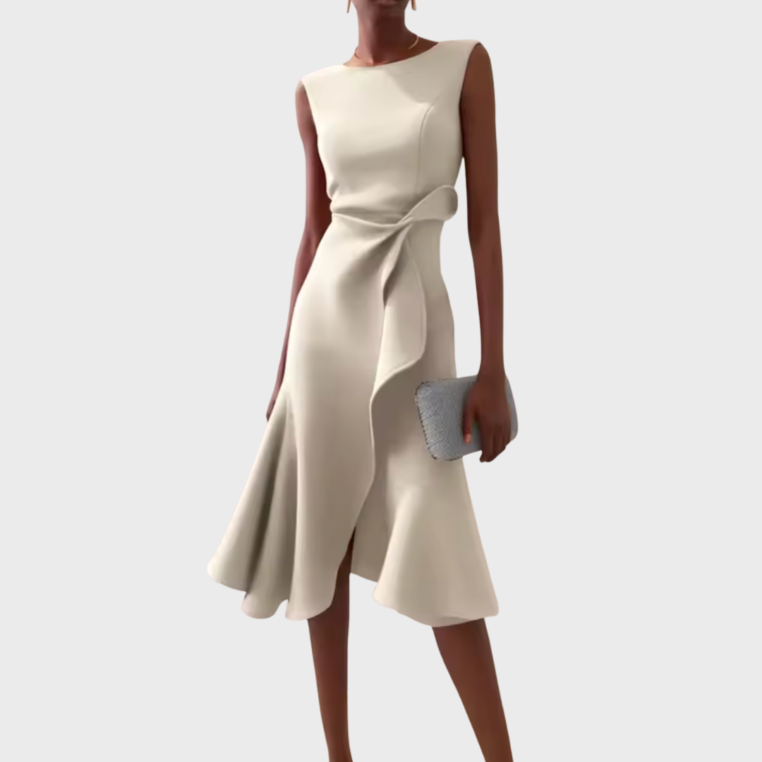 Lena – Women Draped Asymmetric Formal Dress - Image 10