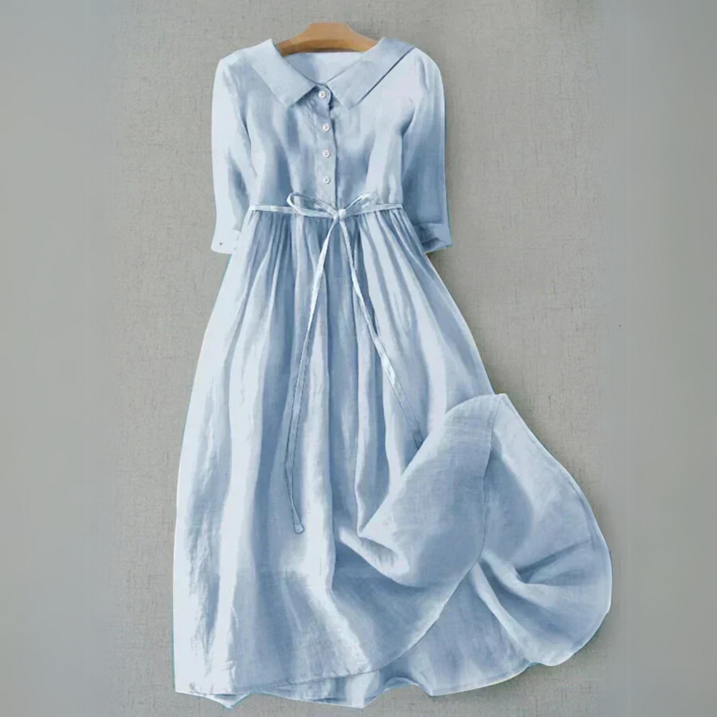 Kerstin – Women Cotton and Linen Button-Up Dress - Image 1