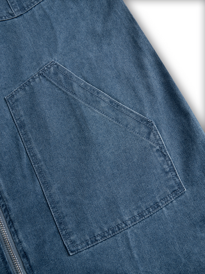 Nora – Damski długi kombinezon z kapturem i zamkiem