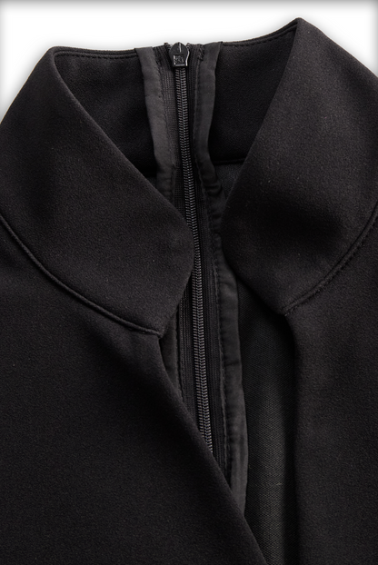 Ava – Elegant black women's dress with stand-up collar - Image 7