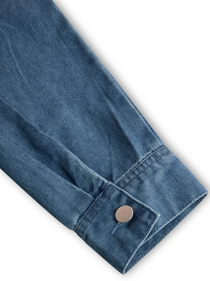 Maja – Damski denimowy kombinezon z kapturem i szerokimi nogawkami