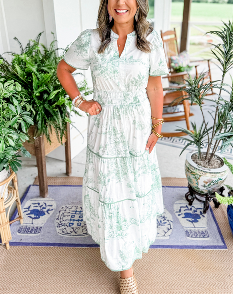 Irina – Women Classic Toile Maxi Dress - Image 7