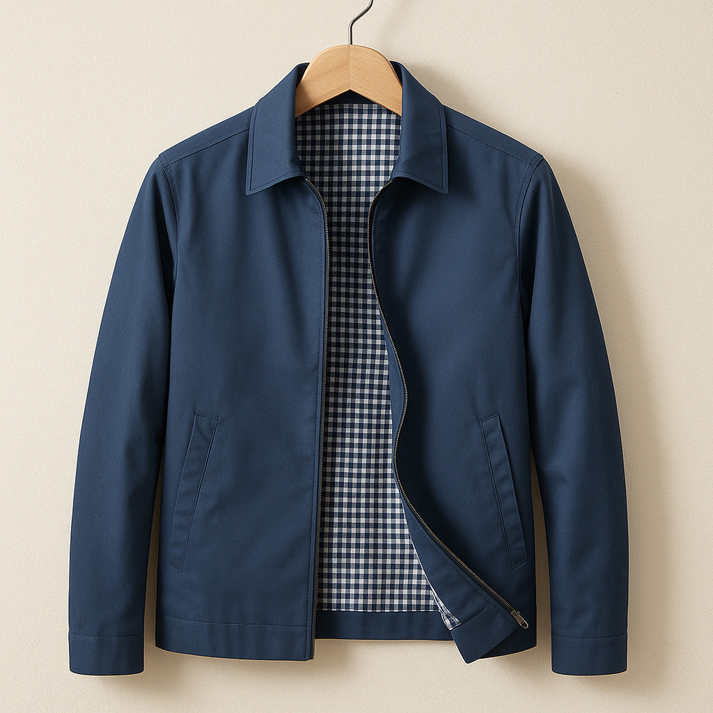 Swobodna męska kurtka o kroju slim fit z zamkiem błyskawicznym - J&B; - 2 - Livia-Moda