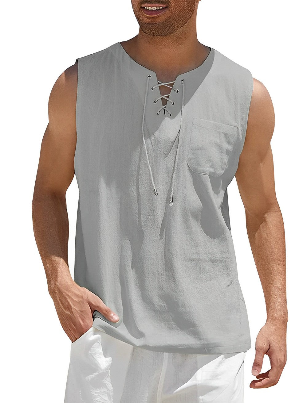 Marco – Męski letni tank top o swobodnym, lekkim kroju