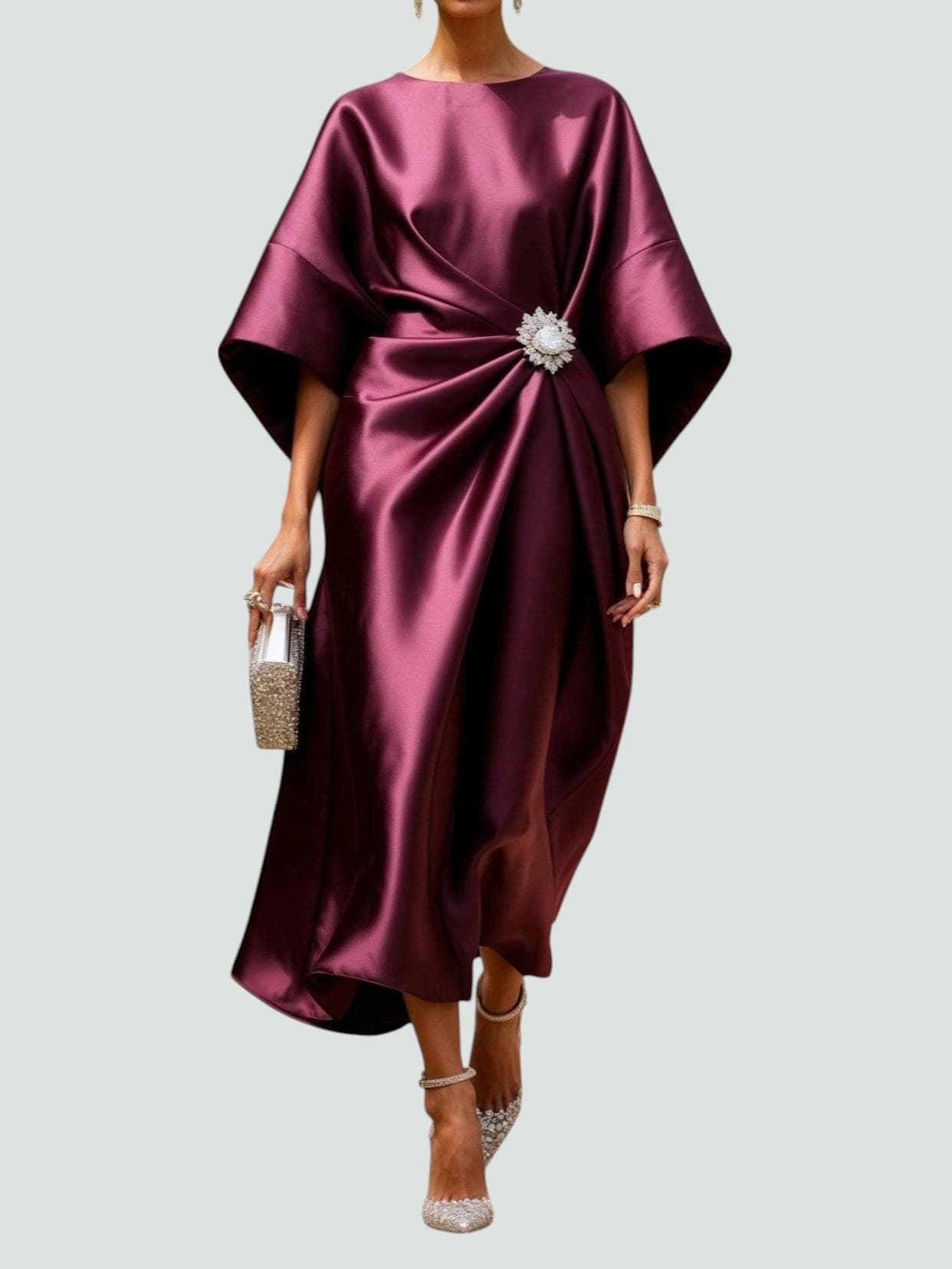 Ines – Women Luxe Satin Evening Dress - Image 2