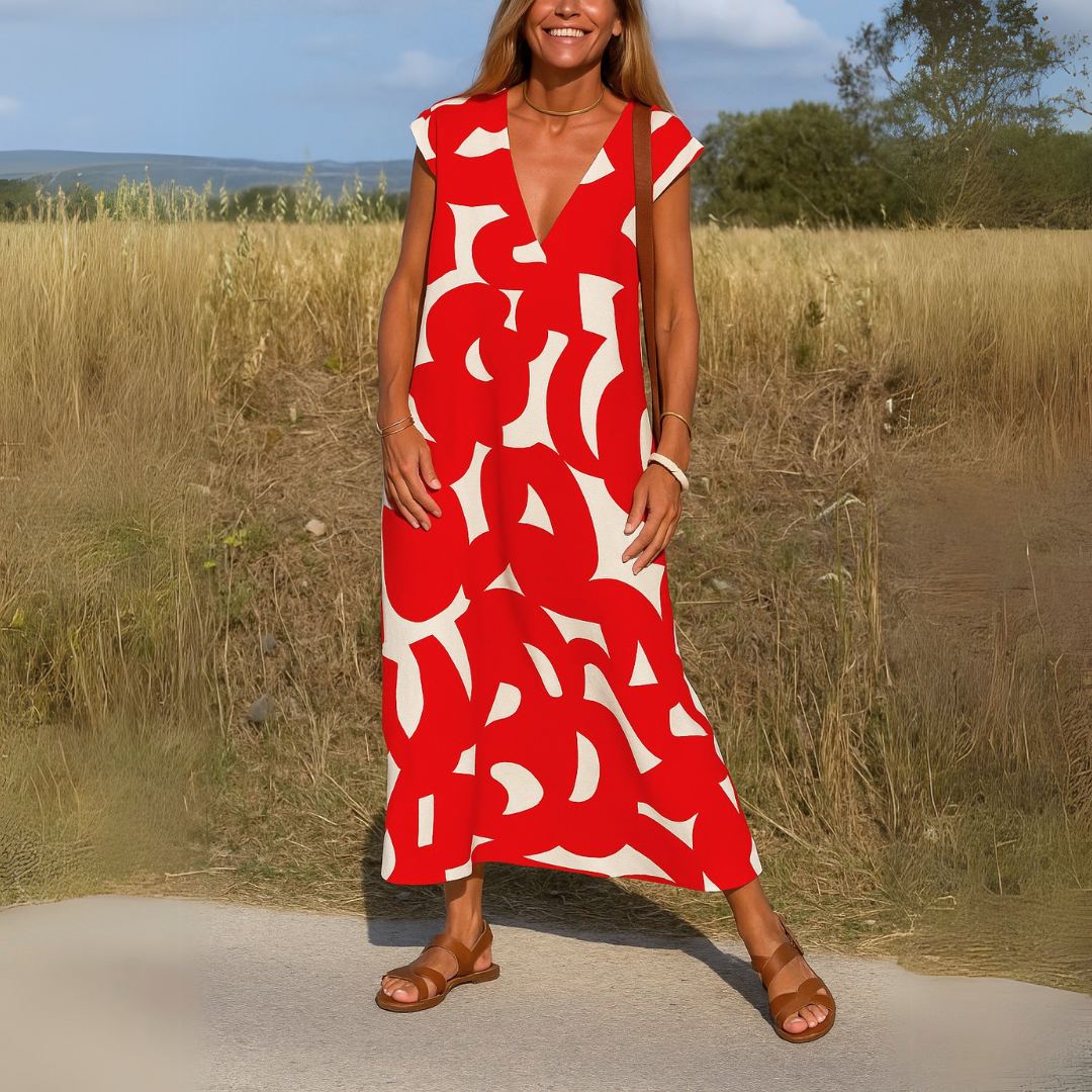 Riley - V-Neck Midi Dress - Image 5