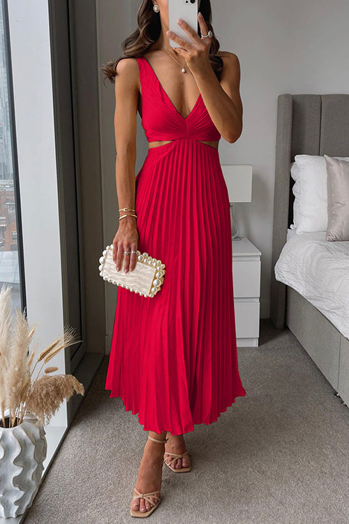 Camila – Elegancka damska sukienka wieczorowa midi plisowana