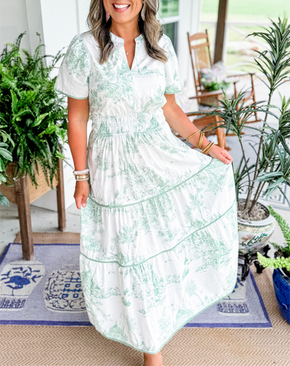 Irina – Women Classic Toile Maxi Dress - Image 9