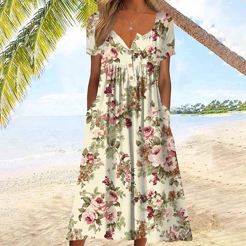 Karina – Floral Print Summer Dress - Image 2