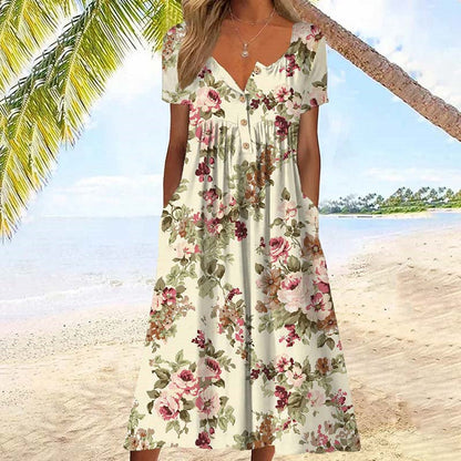 Karina – Floral Print Summer Dress - Image 2